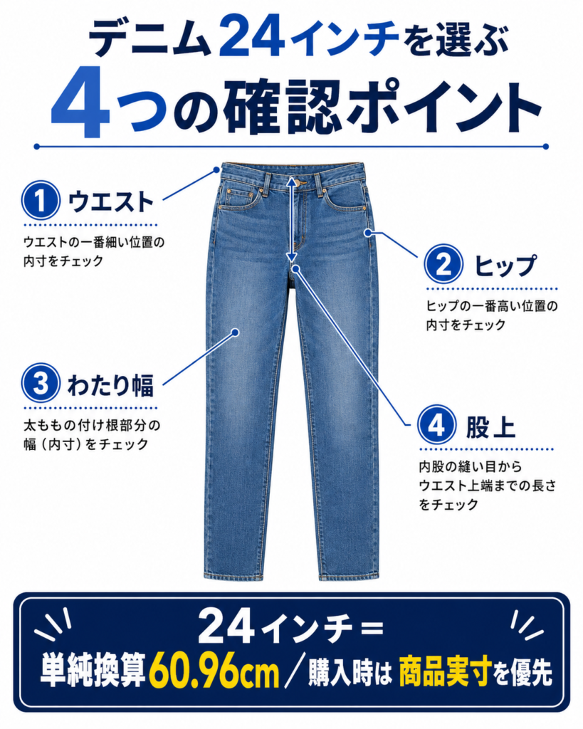 デニム24インチを選ぶ4つの確認ポイント