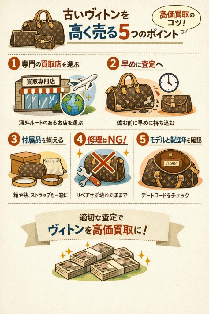 古いヴィトンを高く売る5つのポイント