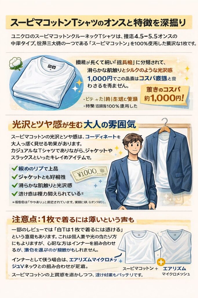 スーピマコットンTシャツのオンスと特徴を深掘り