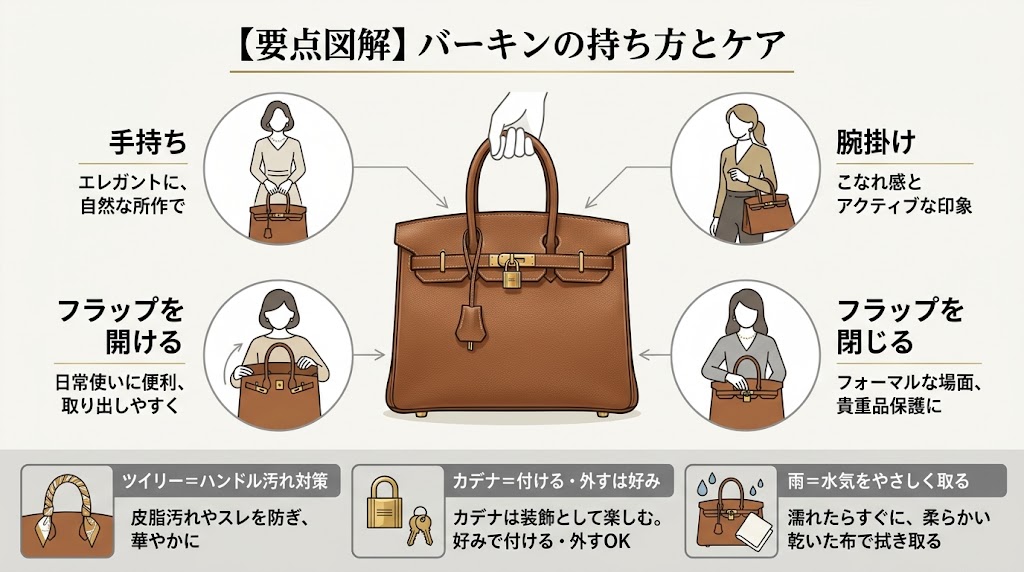 バーキンの持ち方