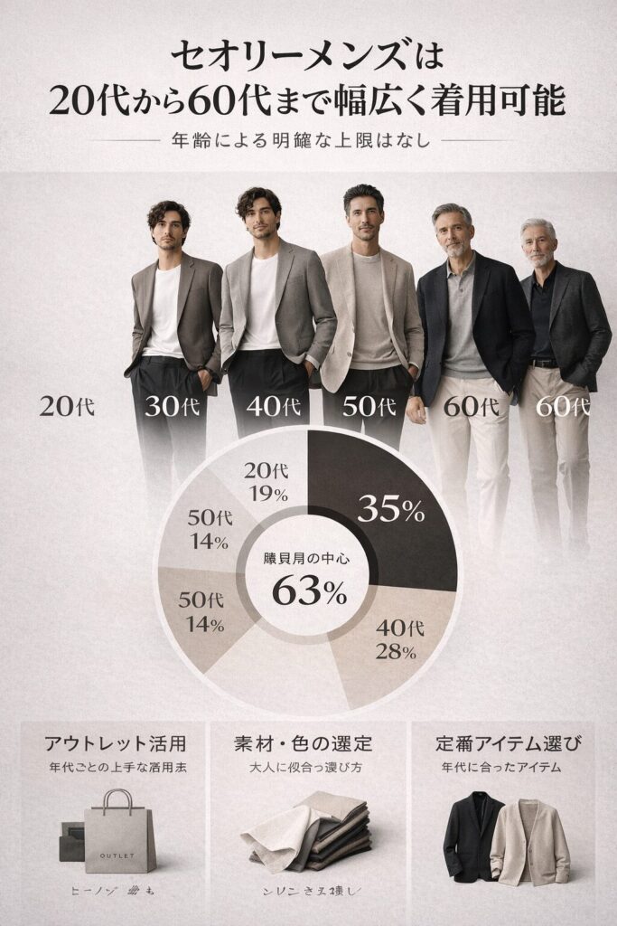 セオリーメンズラインの年齢別分析