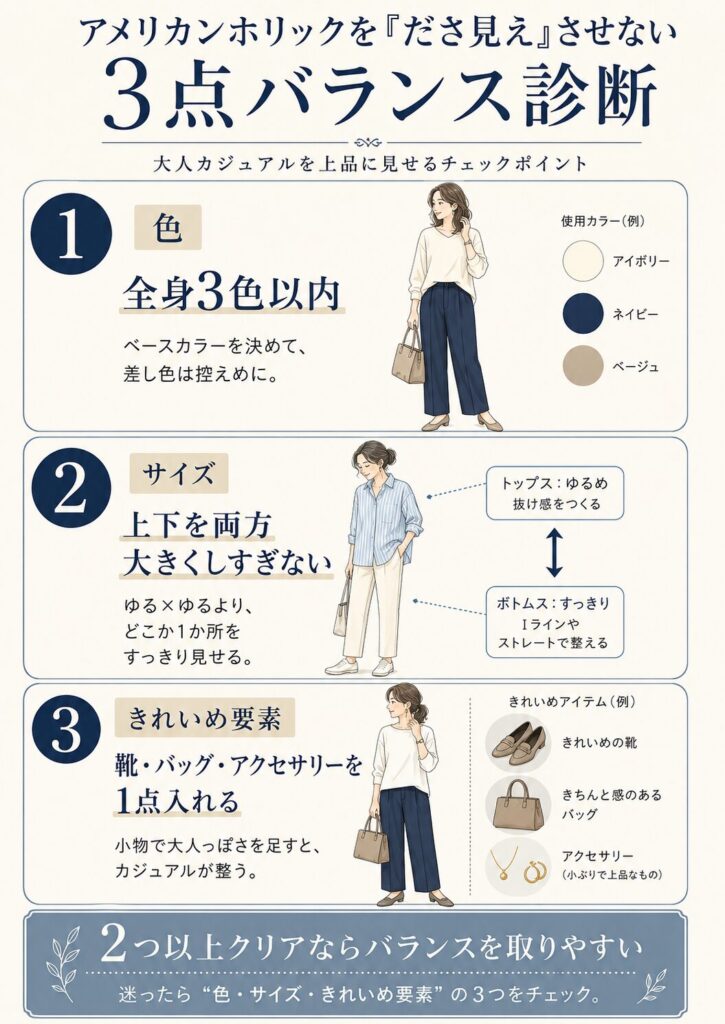 大人カジュアル3点バランス診断
