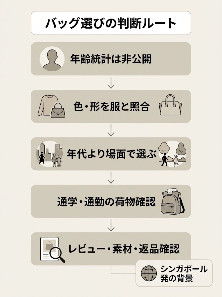 バッグ選びの判断ルート