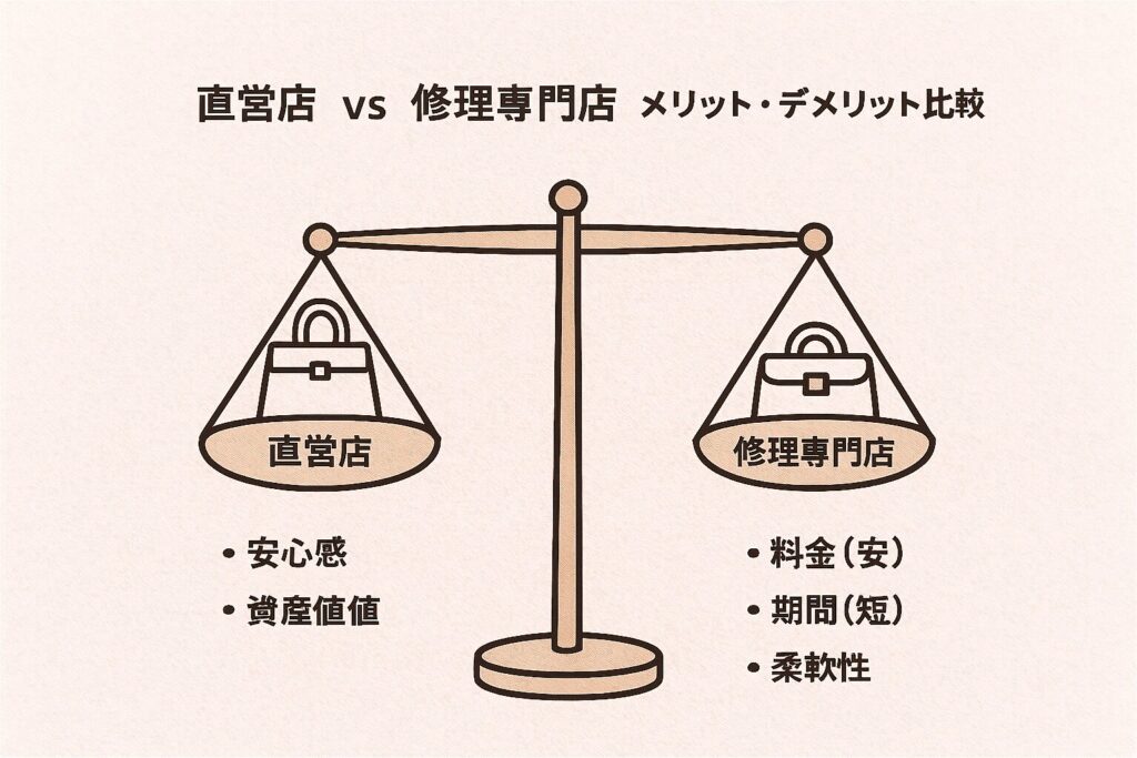 直営店との違い（メリット・デメリット）」の直下
