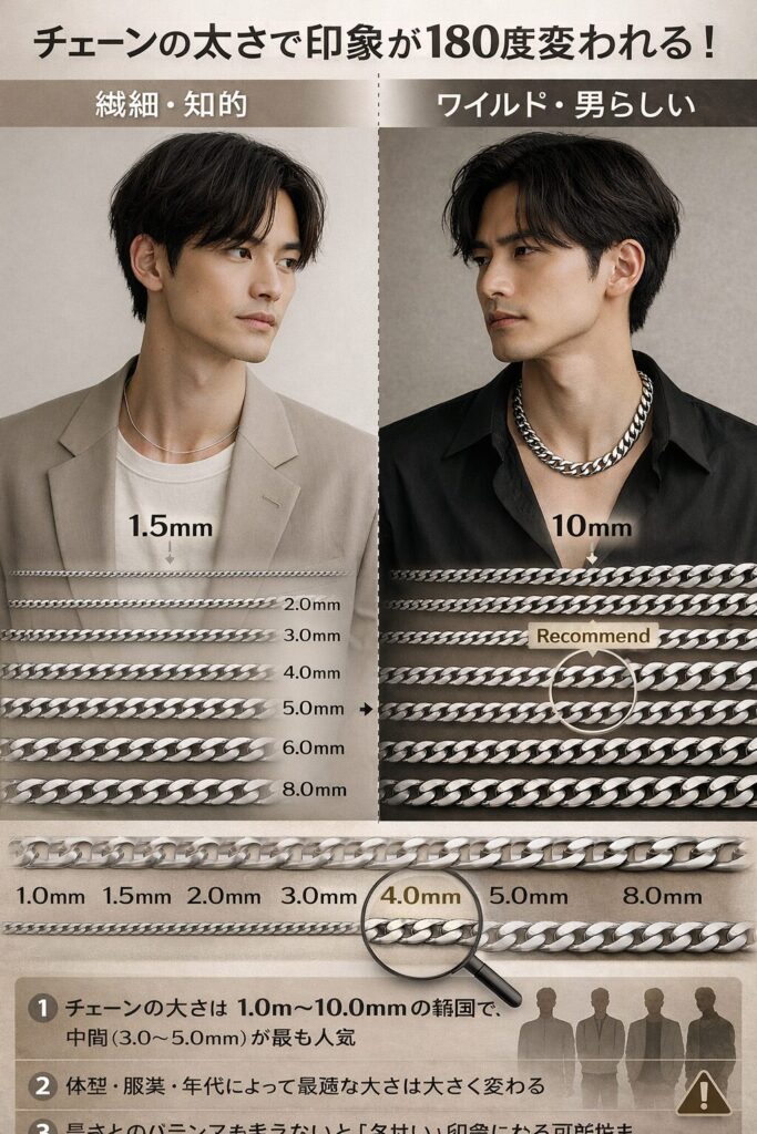チェーンの太さで印象比較