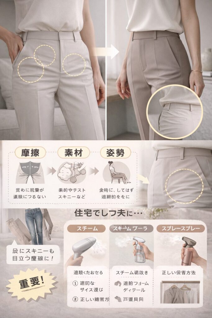 パンツのしわの原因と解決策