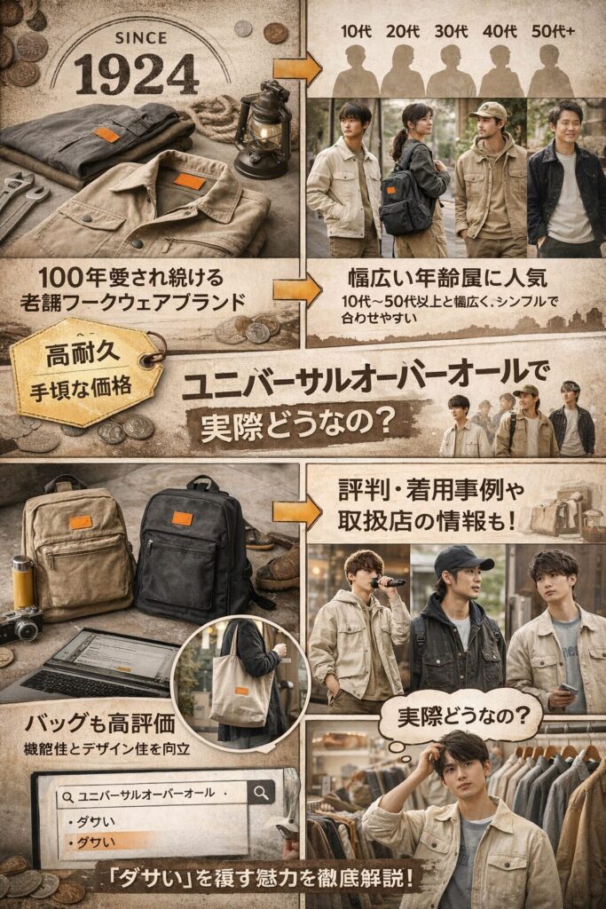 ユニバーサルオーバーオールの本当の評判や年齢層