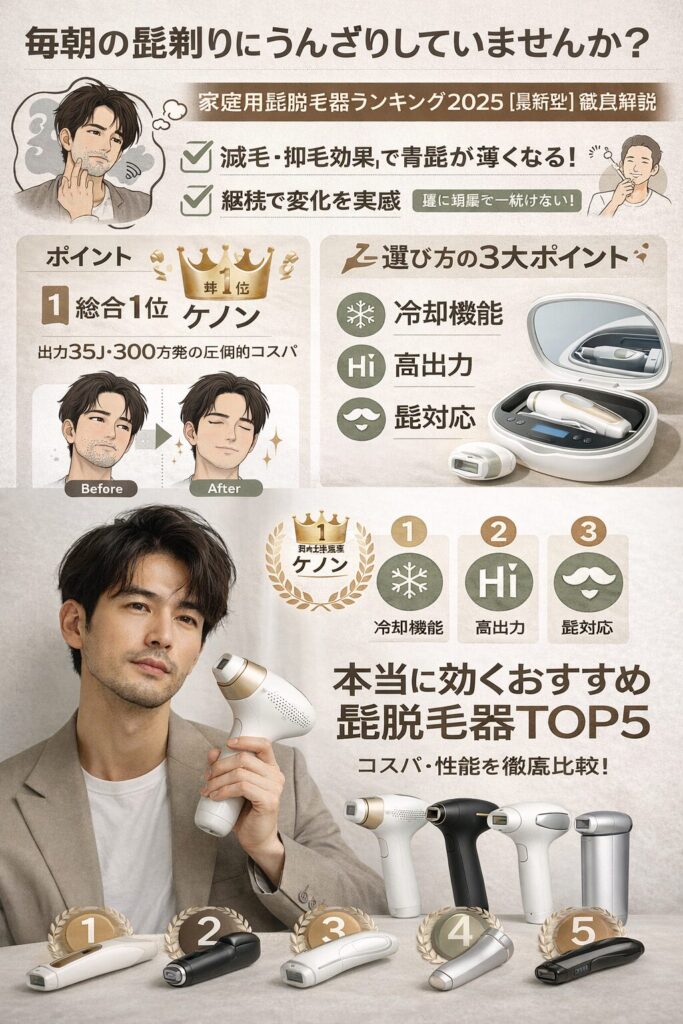 2025年最新の髭脱毛器ランキングをデータとユーザー評価をもとに徹底解説