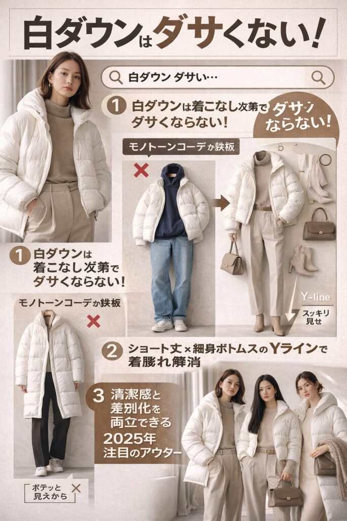 白ダウンがなぜ「ダサい」と言われるのか、そしてどうすればおしゃれに着こなせるのか