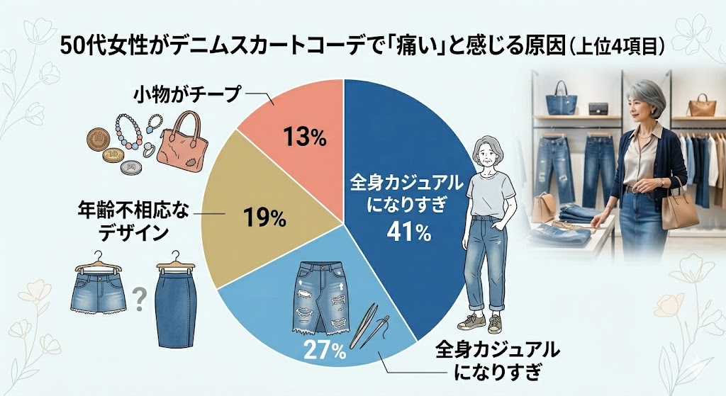 50代女性がデニムスカートコーデで「痛い」と感じる原因