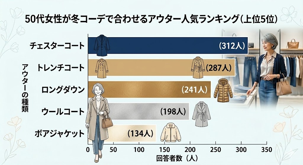 50代女性が冬コーデで合わせるアウター人気ランキング
