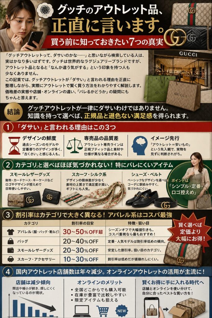 グッチアウトレットの賢い選び方