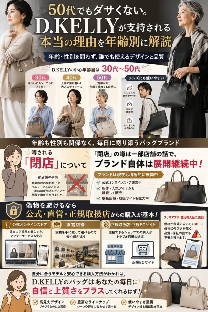 D.KELLYのバッグ全世代対応ガイド