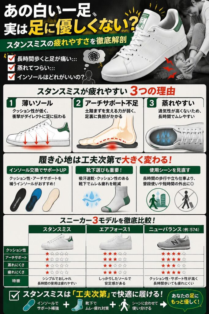 スタンスミスの足疲れ解説