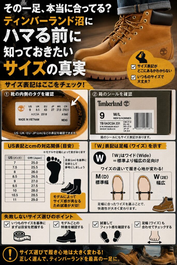 ティンバーランドサイズガイド