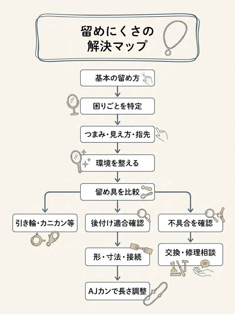 留めにくさの解決マップ